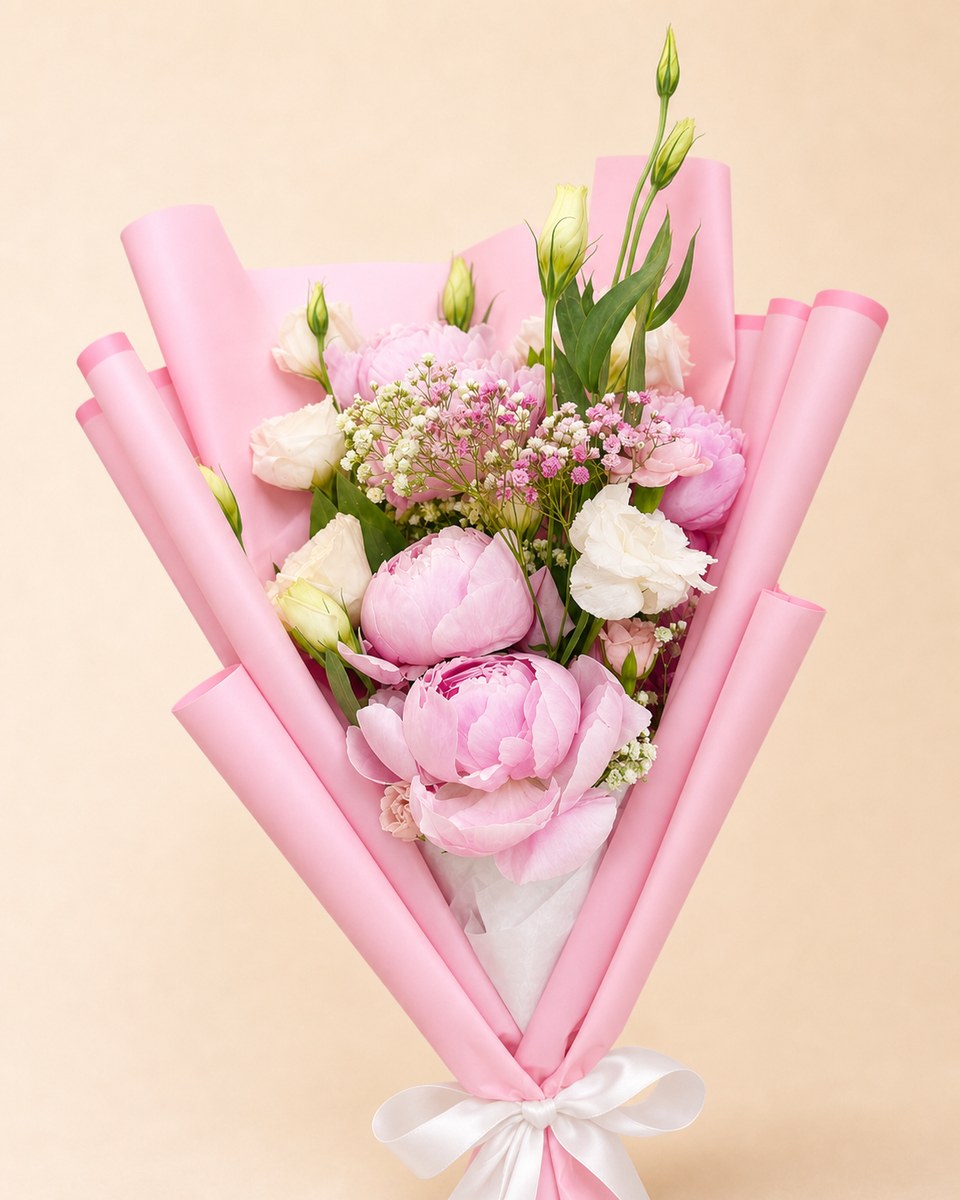 Peony Mixed Flat Bouquet