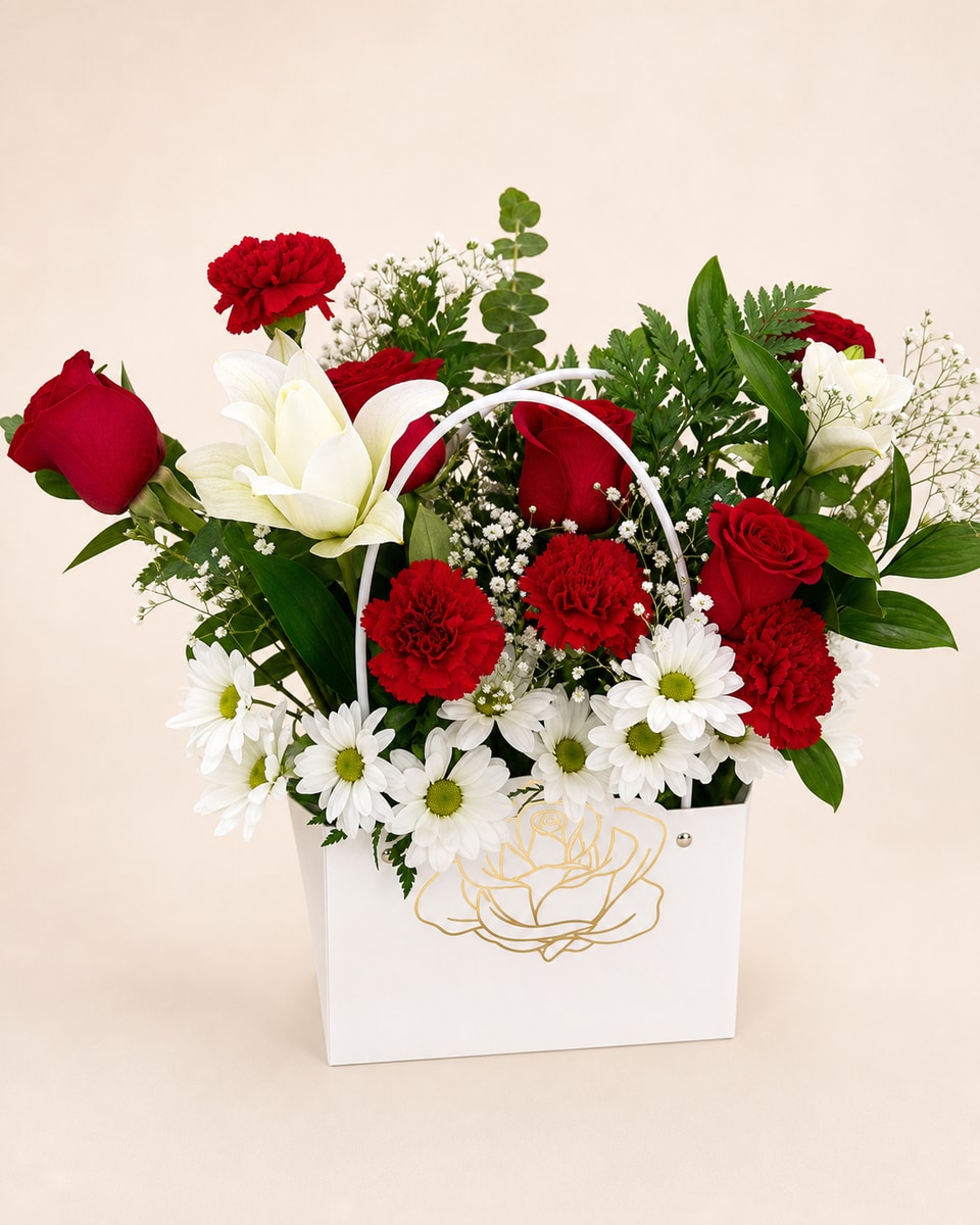 Freedom Rose Flower Bag Arrangement